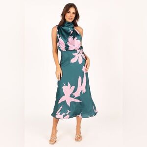 PETAL & PUP Anabelle Halter Neck Midi Dress B265